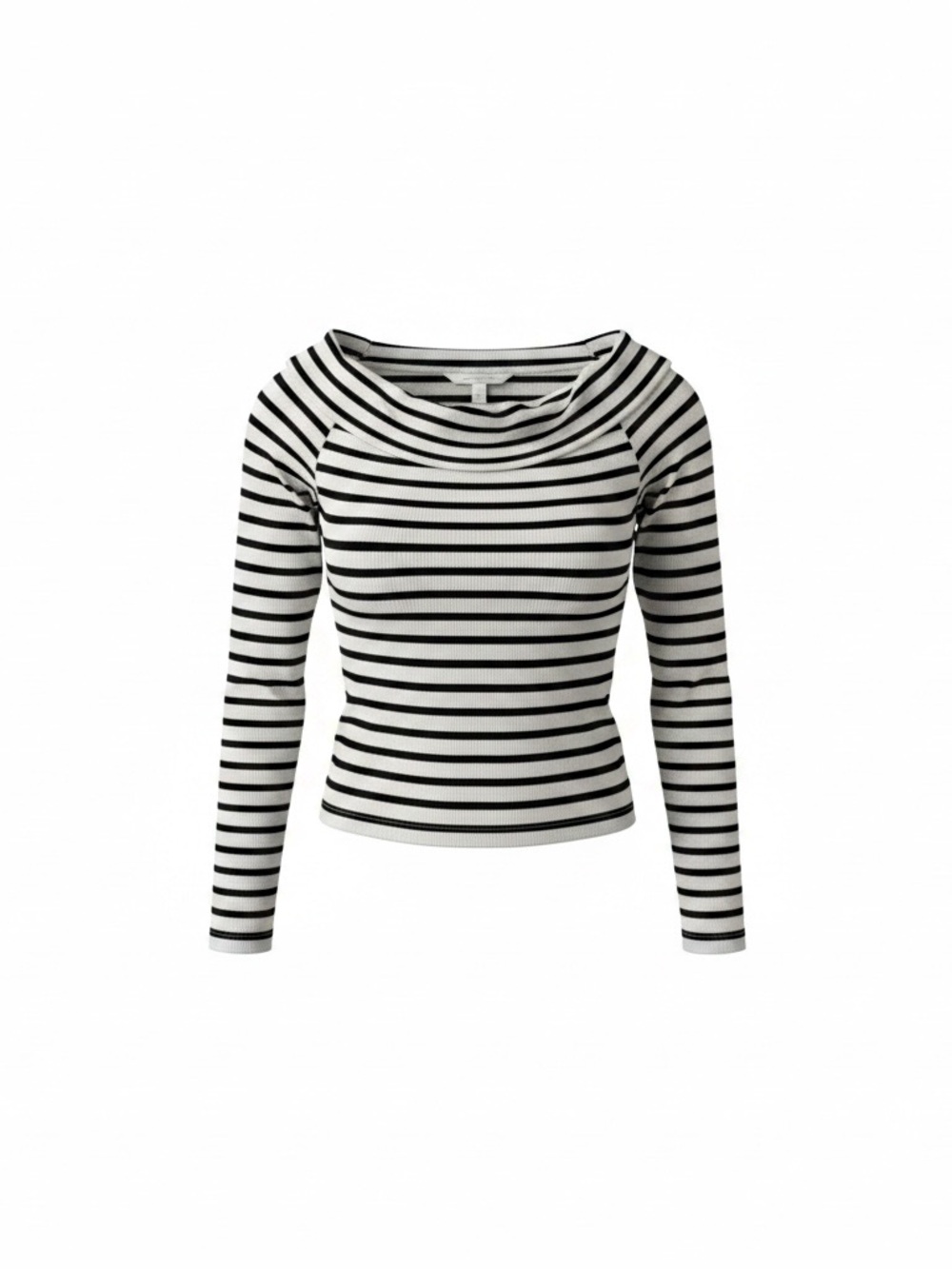 American Eagle Outfitters Black & White Striped Boatneck Long-Sleeve Top